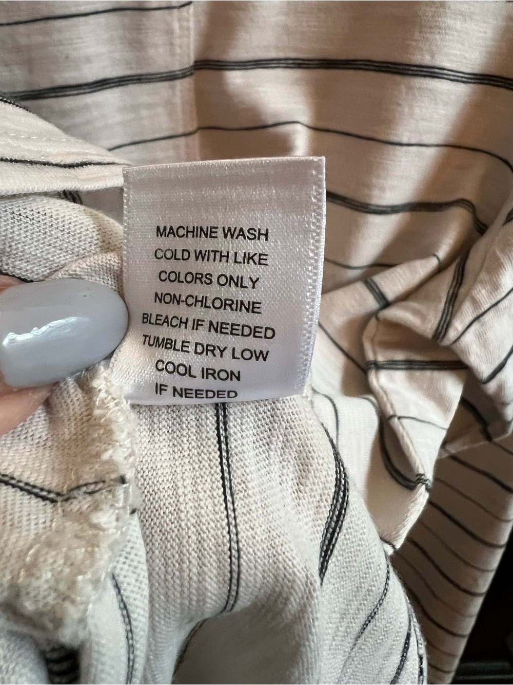 Habitat Ivory and Gray Striped 3/4 Sleeve Top - Picture 5 of 5